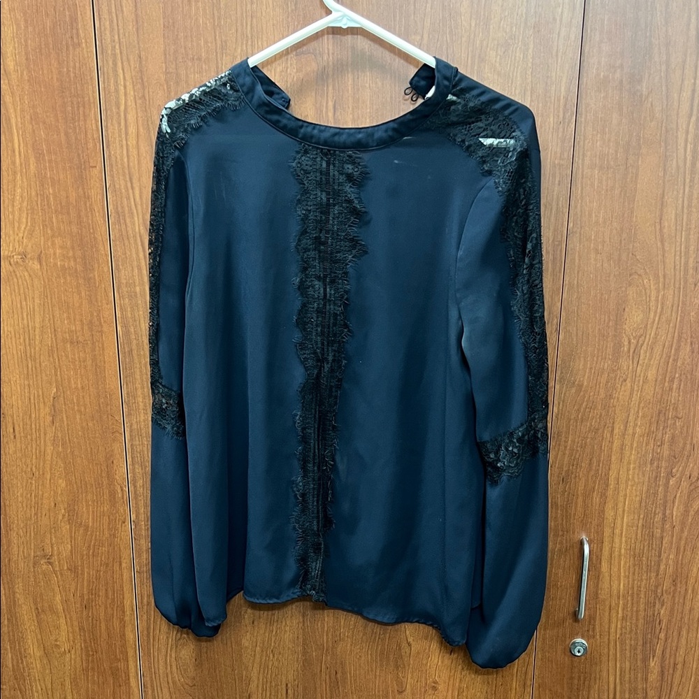 JUSTFAB Elegant Black Lace Women's Top—L